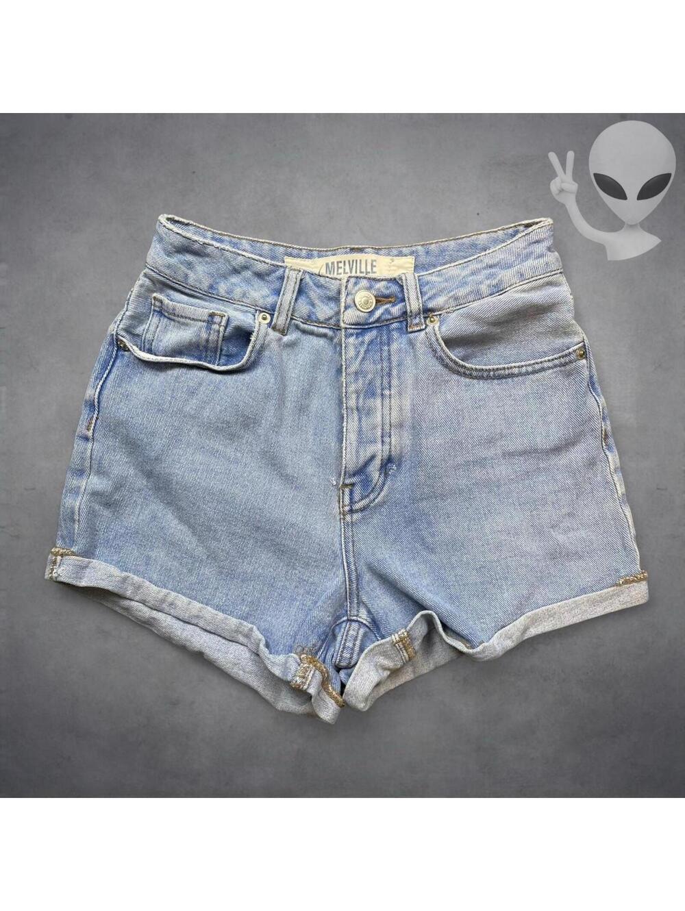 Brandy Melville cuffed Denim Shorts Size 25 Light Blue